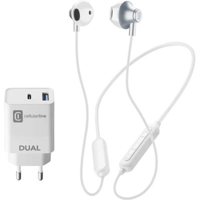 Casque Cellularline - Intra-auriculaire sans fil - Blanc Casque Cellularline - Intra-auriculaire sans fil - Blanc