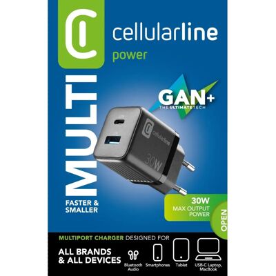 Cellularline Achusbgagn2pd30wk - Chargeur Rapide pour Téléphone, Ordinateur, Tablette - Publicité Cellularline Achusbgagn2pd30wk - Chargeur Rapide pour Téléphone, Ordinateur, Tablette - Publicité