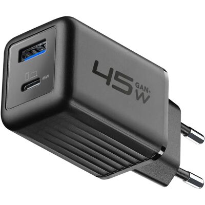 Cellularline ACHUSBGAN2PD45WK - Chargeur Rapide pour Téléphone et Ordinateur Cellularline ACHUSBGAN2PD45WK - Chargeur Rapide pour Téléphone et Ordinateur