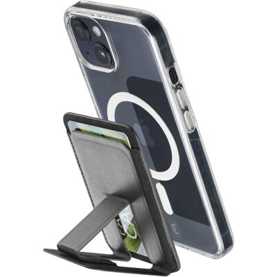 Coque Magnétique Cellularline POCKETSTANDMAGK - Noir - Accessoire téléphone Coque Magnétique Cellularline POCKETSTANDMAGK - Noir - Accessoire téléphone