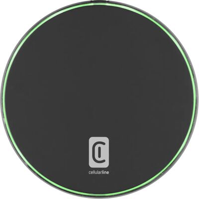 Cellularline Fast Pad Kabelloses Ladegerät - 15W Schwarz - Qi-kompatibel Cellularline Fast Pad Kabelloses Ladegerät - 15W Schwarz - Qi-kompatibel