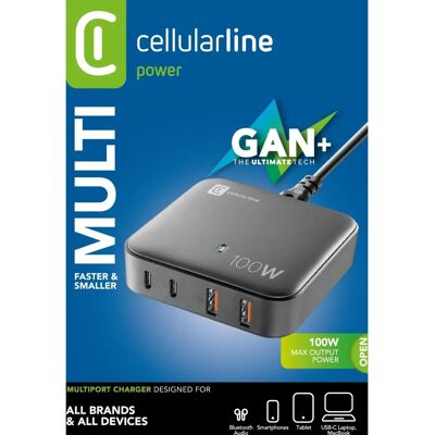 Chargeur Cellularline Multipower Magnus 100W - Adaptateur rapide Chargeur Cellularline Multipower Magnus 100W - Adaptateur rapide