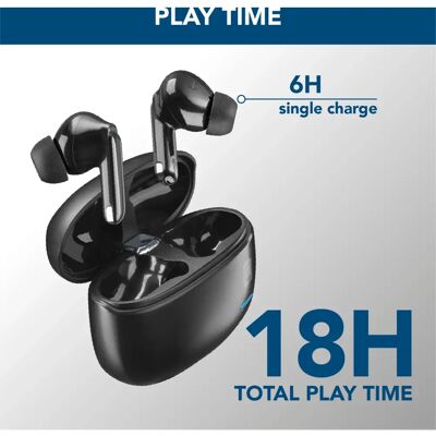 Trådlösa in-ear hörlurar CellularLine Eclipse - Bluetooth 5.1, Brusreducering Trådlösa in-ear hörlurar CellularLine Eclipse - Bluetooth 5.1, Brusreducering