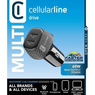 Cellularline CBRUSB2PD65WK Autolaturi - Nopea lataus - Musta Cellularline CBRUSB2PD65WK Autolaturi - Nopea lataus - Musta