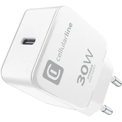 Cellularline ACHGOOUSBCPD30WK 30W USB-C Oplader - Smartphone, Tablet, Zwart Cellularline ACHGOOUSBCPD30WK 30W USB-C Oplader - Smartphone, Tablet, Zwart
