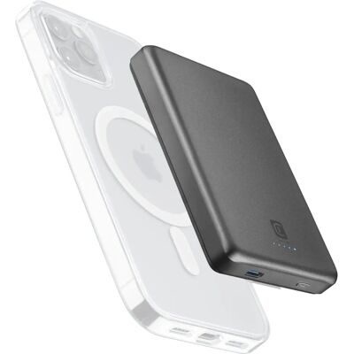 Cellularline Cellularline PBMAGSLIM10000WIRD - Power Bank - Kabelloses Laden - Grau Cellularline Cellularline PBMAGSLIM10000WIRD - Power Bank - Kabelloses Laden - Grau