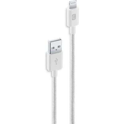 Cavo Lightning Bianco Cellularline - 1,5m - Resistente e intrecciato Cavo Lightning Bianco Cellularline - 1,5m - Resistente e intrecciato