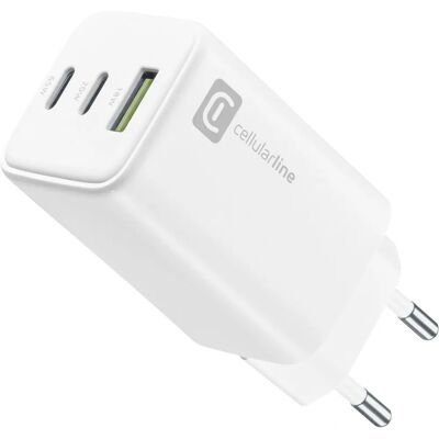 Cellularline Cellularline ACHUSB3GAN65WTABW - Carregador USB 65W para Telefone, Tablet, Laptop Cellularline Cellularline ACHUSB3GAN65WTABW - Carregador USB 65W para Telefone, Tablet, Laptop