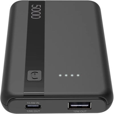 Powerbank Cellularline PBENTRY5000K - 5000mAh, 12W, USB-C, Zwart Powerbank Cellularline PBENTRY5000K - 5000mAh, 12W, USB-C, Zwart
