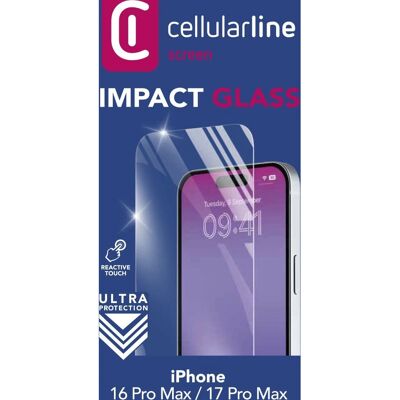 Cellularline Impact Glass - Protetor de tela para iPhone 16 Pro Max Cellularline Impact Glass - Protetor de tela para iPhone 16 Pro Max