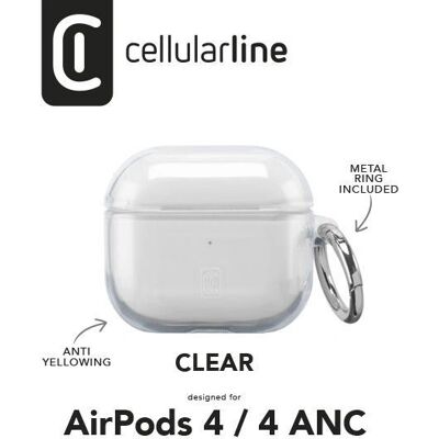 Cellular Line ClearAirPods4T Kopfhörer Tasche - Transparent Cellular Line ClearAirPods4T Kopfhörer Tasche - Transparent