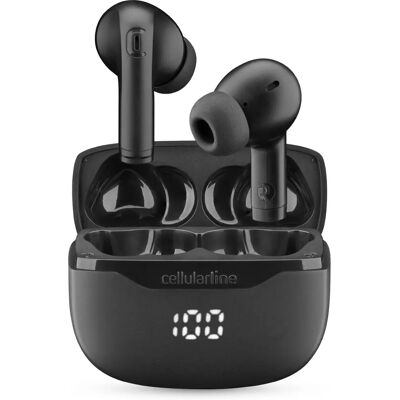 Casque sans fil Cellularline Bluetooth - Intra-auriculaire - Noir - Publicité Casque sans fil Cellularline Bluetooth - Intra-auriculaire - Noir - Publicité