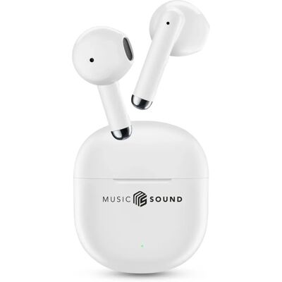 Music Sound 8018080491153 Headset - Kabellos, In-Ear, Bluetooth, Weiß Music Sound 8018080491153 Headset - Kabellos, In-Ear, Bluetooth, Weiß