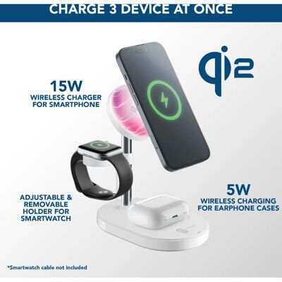 Fones de Ouvido e Estação de Carregamento Sem Fio Cellularline 8018080491924 - Fones, Smartphone, Smartwatch, Branco Fones de Ouvido e Estação de Carregamento Sem Fio Cellularline 8018080491924 - Fones, Smartphone, Smartwatch, Branco