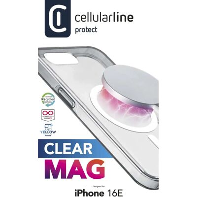 Capa MagSafe transparente para iPhone 16e/Se (2025) - Cellularline Capa MagSafe transparente para iPhone 16e/Se (2025) - Cellularline