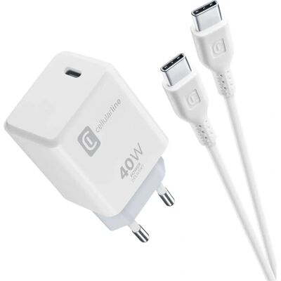 Cellularline ACHIPHKITC2CPD40WW - Laddare för iPhone 17 & iPad Pro 2025 Cellularline ACHIPHKITC2CPD40WW - Laddare för iPhone 17 & iPad Pro 2025