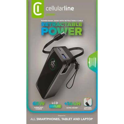 Power Bank Cellularline Roller 20000mAh - Power Bank Power Bank Cellularline Roller 20000mAh - Power Bank