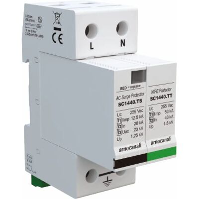 ARNOCANALI T1+T2 1+1 Scaricatore di Sovratensione - Bassa Tensione ARNOCANALI T1+T2 1+1 Scaricatore di Sovratensione - Bassa Tensione