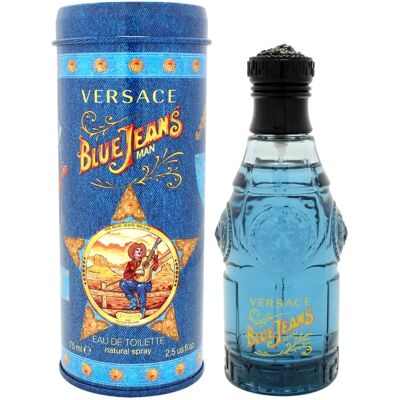 Versace Blue Jeans Eau De Toilette for Men 75ml - Fresh Citrus, Woody, Warm - Iconic Designer Fragrance Versace Blue Jeans Eau De Toilette for Men 75ml - Fresh Citrus, Woody, Warm - Iconic Designer Fragrance