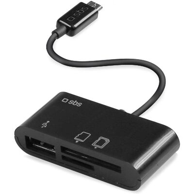 SBS Micro-USB Kartenleser - 3-in-1 OTG Schwarz SBS Micro-USB Kartenleser - 3-in-1 OTG Schwarz