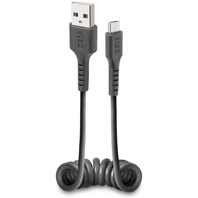 Câble Micro-USB SBS - 0,5m Spirale USB 2.0 Noire - Publicité Câble Micro-USB SBS - 0,5m Spirale USB 2.0 Noire - Publicité