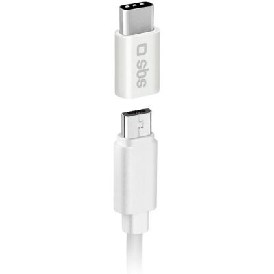 SBS Adaptateur Micro USB à USB Type C Blanc - Câble - Publicité SBS Adaptateur Micro USB à USB Type C Blanc - Câble - Publicité