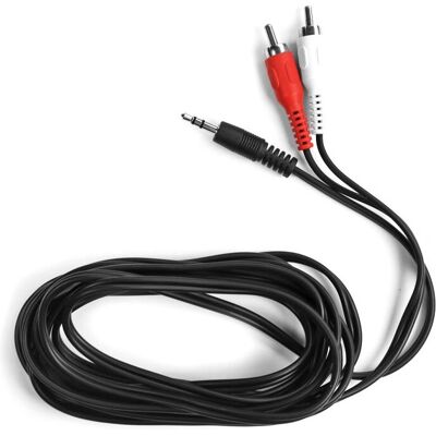 Ekon ECAJACK2RCA30MMK - 3m Audiokabel mit 3,5mm & RCA - Schwarz Ekon ECAJACK2RCA30MMK - 3m Audiokabel mit 3,5mm & RCA - Schwarz
