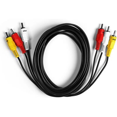 Ekon - ECV3RCA30MM - Negro - 3m - Cable de video Ekon - ECV3RCA30MM - Negro - 3m - Cable de video