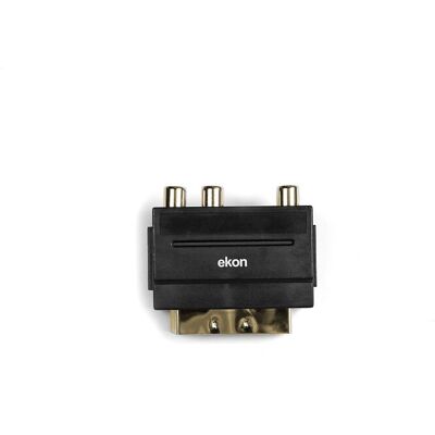 Ekon - ECVSCAR3RCAFVHS - SCART 21-pin - Video-Kabel-Adapter Ekon - ECVSCAR3RCAFVHS - SCART 21-pin - Video-Kabel-Adapter