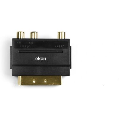 Ekon ECVSCAR3RCAMF Video Kabeladapter SCART - 3 RCA - Schwarz Ekon ECVSCAR3RCAMF Video Kabeladapter SCART - 3 RCA - Schwarz