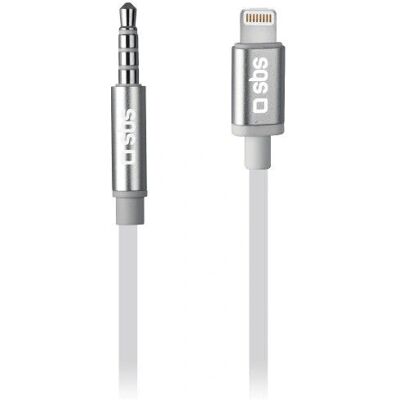 SBS Mobile Lightning zu AUX 3,5mm Kabel - 1m Weiß SBS Mobile Lightning zu AUX 3,5mm Kabel - 1m Weiß