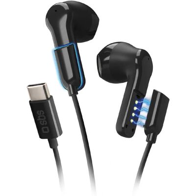 SBS - TEEARSETBTCABLEK - Svart - Trådløse USB-C Hodetelefoner SBS - TEEARSETBTCABLEK - Svart - Trådløse USB-C Hodetelefoner