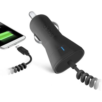 Chargeur auto SBS Noir Micro USB - Chargeur téléphone Chargeur auto SBS Noir Micro USB - Chargeur téléphone