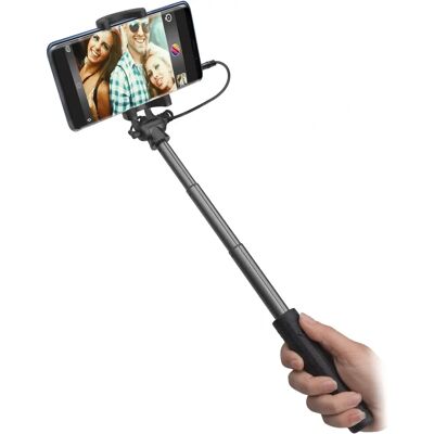 SBS Monopode Selfie avec câble - Noir - Téléscopique SBS Monopode Selfie avec câble - Noir - Téléscopique