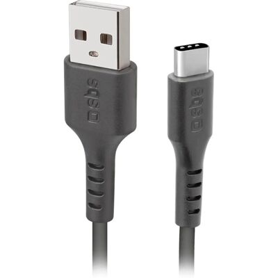 SBS Svart 2m USB 2.0 A til USB C Kabel SBS Svart 2m USB 2.0 A til USB C Kabel