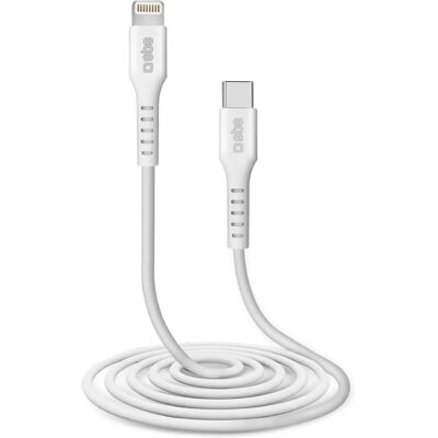 SBS - Data- ja latauskaapeli Lightning & USB-C 2m Valkoinen SBS - Data- ja latauskaapeli Lightning & USB-C 2m Valkoinen