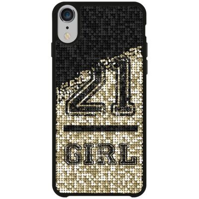 Custodia SBS per iPhone XR - Glitter Nero e Oro Custodia SBS per iPhone XR - Glitter Nero e Oro