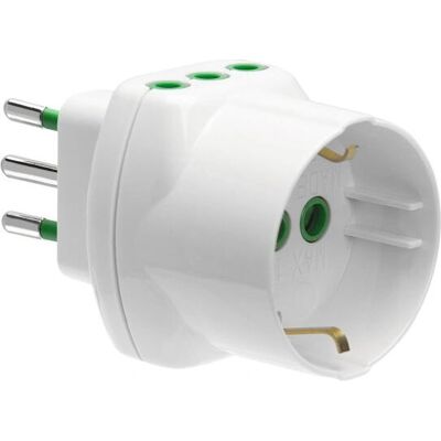 EKON ECELADA2IT1DE16 - 2 prese italiane + IT-tedesca 16A - Bianco - Adattatore di alimentazione EKON ECELADA2IT1DE16 - 2 prese italiane + IT-tedesca 16A - Bianco - Adattatore di alimentazione