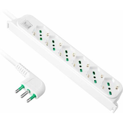 Ekon Multiprise - 6 Prises - 1.5m Blanc Ekon Multiprise - 6 Prises - 1.5m Blanc