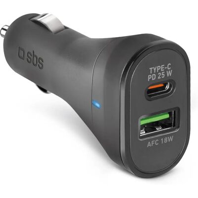 SBS Schwarzes 25W Auto-Ladegerät - Schnelles Laden für mobile Geräte SBS Schwarzes 25W Auto-Ladegerät - Schnelles Laden für mobile Geräte