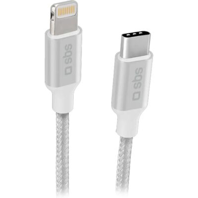 SBS Silber Lightning-Kabel - 1m - Daten & Laden SBS Silber Lightning-Kabel - 1m - Daten & Laden