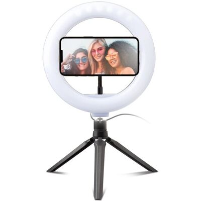 SBS Selfie-Ringlicht mit Stativ & Handyhalter - Ringleuchte SBS Selfie-Ringlicht mit Stativ & Handyhalter - Ringleuchte