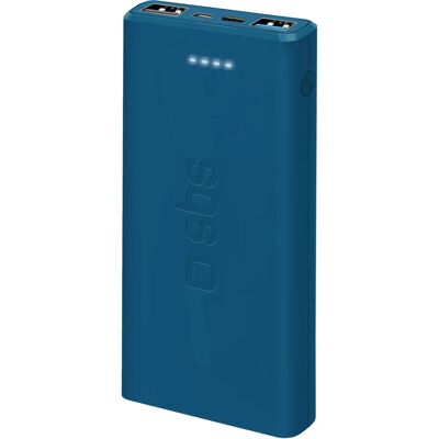 SBS Power Bank Litium Polymer 10000mAh Cyan - Powerbank SBS Power Bank Litium Polymer 10000mAh Cyan - Powerbank