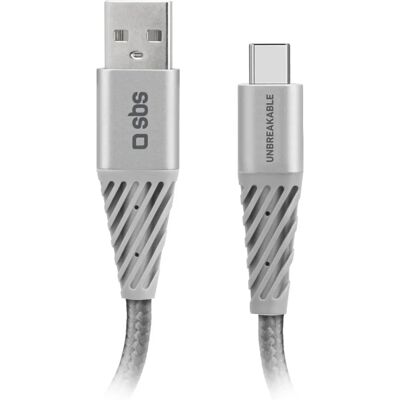 SBS Sølv 1,5m USB A til USB C Kabel SBS Sølv 1,5m USB A til USB C Kabel