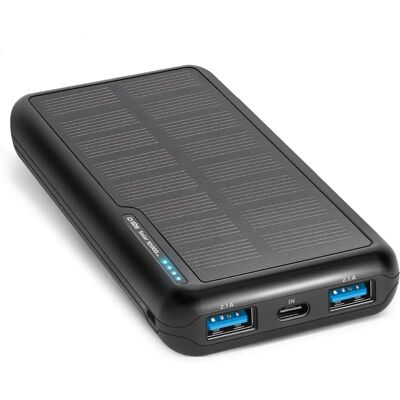 Power Bank SBS 10000mAh Preto - Carregador solar portátil Power Bank SBS 10000mAh Preto - Carregador solar portátil