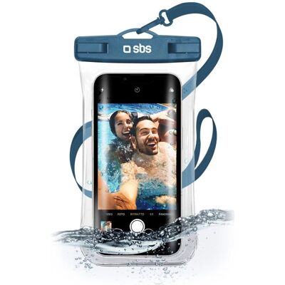 SBS Wasserdichte Handyhülle - 6,8" Blau - IPX8, Griff, Kurze Tauchgänge SBS Wasserdichte Handyhülle - 6,8" Blau - IPX8, Griff, Kurze Tauchgänge