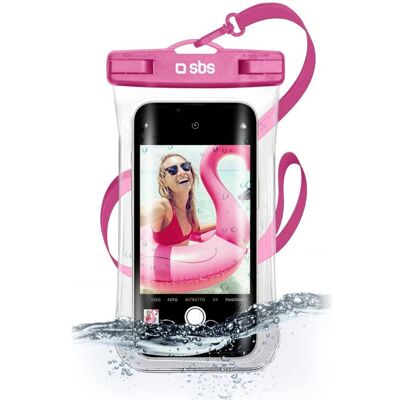 Capa de Telefone à Prova d'Água Rosa SBS - 6,8'' com Alça para Selfie Capa de Telefone à Prova d'Água Rosa SBS - 6,8'' com Alça para Selfie