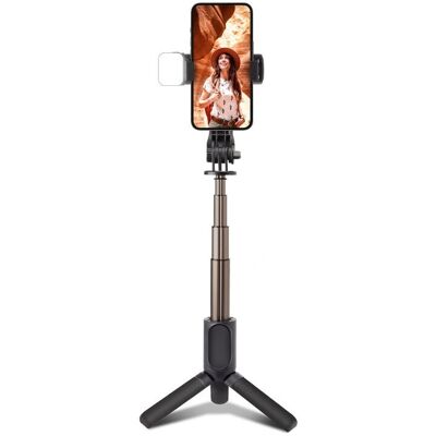 Selfie Stick avec Trépied LED - Extensible 70cm - Publicité Selfie Stick avec Trépied LED - Extensible 70cm - Publicité
