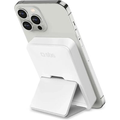 Powerbank SBS Magstand 5000mAh Ricarica wireless 10W Bianco - Power Bank Powerbank SBS Magstand 5000mAh Ricarica wireless 10W Bianco - Power Bank