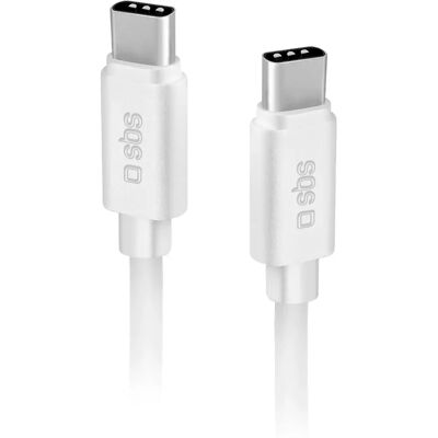 SBS Biały Kabel USB-C do USB-C - 1m SBS Biały Kabel USB-C do USB-C - 1m